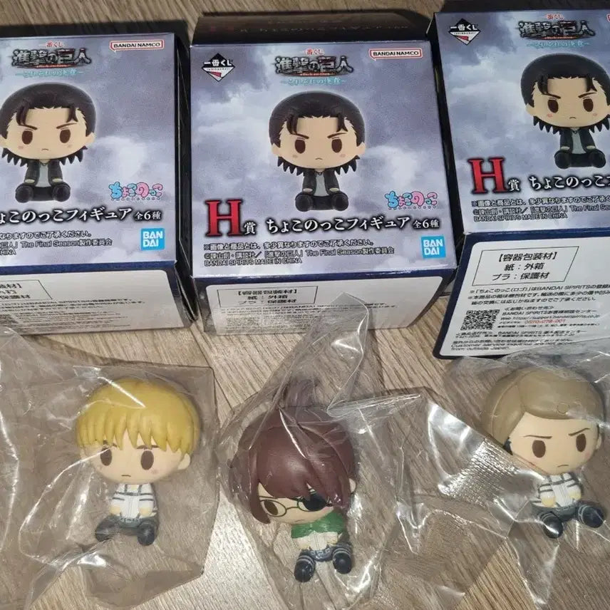 [BUNJANG] Attack on Titan Choco-Noko Figure Bundle Set / 진격의거인 제일복권 초코노코 3개 일괄 급처
