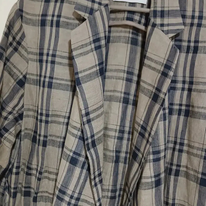 [BUNJANG] Check Linen Jacket (Size 55-77) / 고급스러운 체크 린넨 자켓 55~77