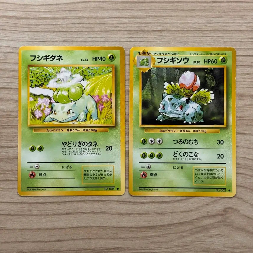 [BUNJANG] Pokemon Card (Japanese) Bulbasaur &amp; Ivysaur (1996, Vintage) / [포켓몬카드 일판] 1996 초기 이상해씨,이상해풀 구뒷면