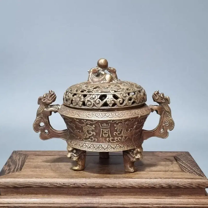[BUNJANG] Antique Bronze Censer with Dragon Motif / 앤틱 청동 향로 용 문양