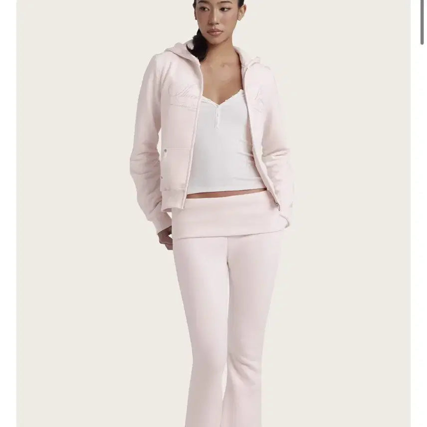 [BUNJANG] Clissure Sheer Romance Slim Hood Zip-up Hoodie Pink / 새상품) 클리시어 시어 로맨스 슬림 후드집업 핑크 쉬어