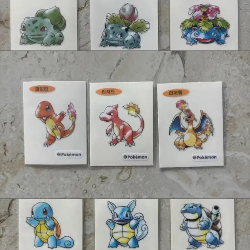 [BUNJANG] Pokemon 30th Anniversary 1st Generation Stickers (Bundle Set) / 포켓몬 띠부씰 이상해꽃 리자몽 거북왕 30주년 1세대 (일괄)