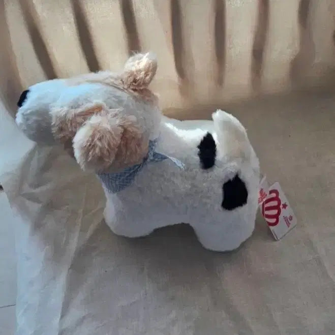 [BUNJANG] New Dog Plush Toy with Plaid Scarf / [택부착신상품]강아지 인형 체크무늬 스카프 넥타이