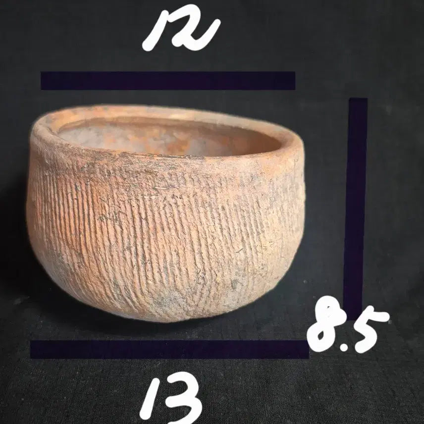 [BUNJANG] Comb-Patterned Red Earthenware Bowl / 토기 옹기 빗살무늬 홍토기 그릇 완 사발
