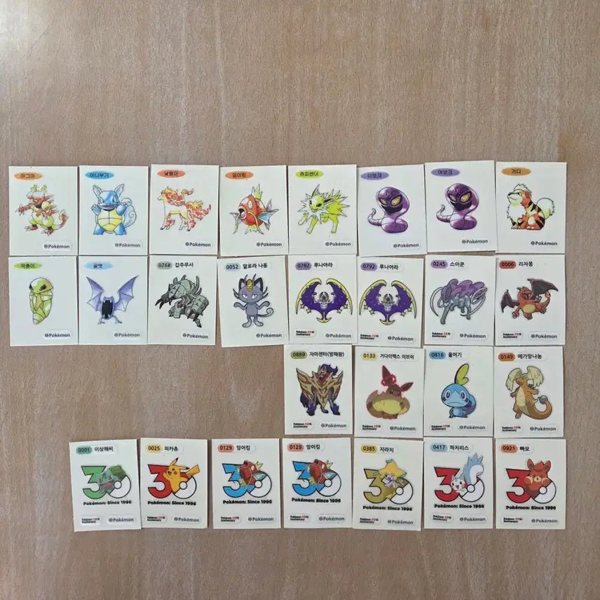 [BUNJANG] Pokemon 30th Anniversary Artwork Ttibusil Stickers / 포켓몬 30주년 아트워크 띠부씰
