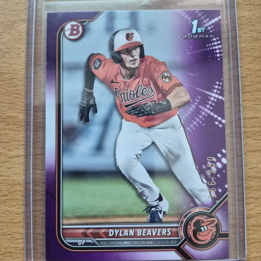 [BUNJANG] MLB 2022 Bowman Draft Baltimore Dylan Beavers 250 Limited Purple First Bowman Card / MLB 2022 바우만 드래프트 볼티모어 딜런 비버스 250한정 퍼스트