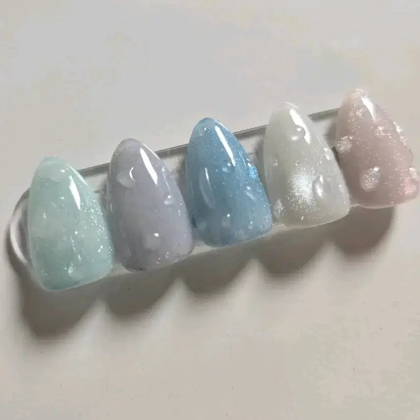 [BUNJANG] Customizable Water Drop Press-On Nails / 워터드롭 네일(색상변경가능)