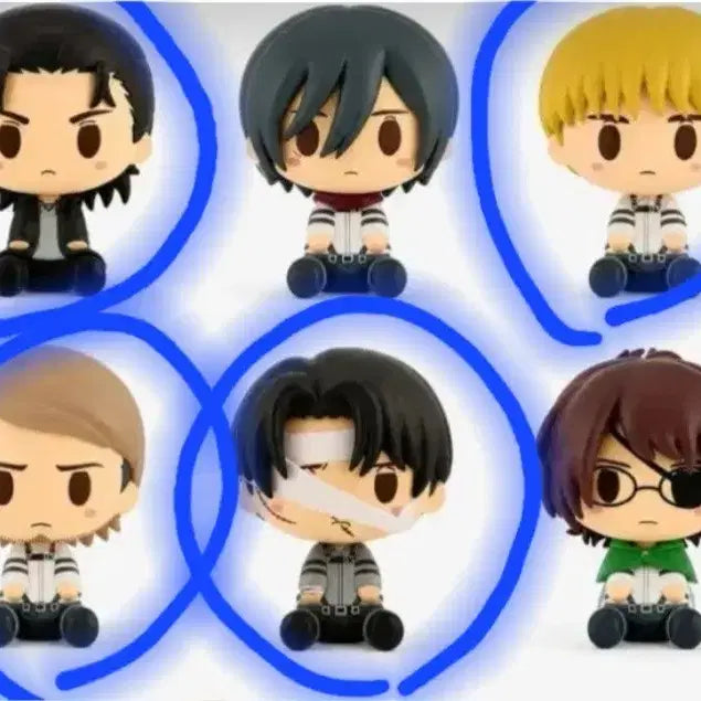 [BUNJANG] Attack on Titan Choconoqo Figure Set (4 Types, Sealed) / 가격내림 미개봉) 진격의거인 각자의결의 초코노코 피규어 4종