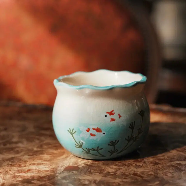 [BUNJANG] Goldfish Ceramic Ornament Japanese Style Vintage / 금붕어 어항 도자기 오브제 일본소품 고전완구 빈티지