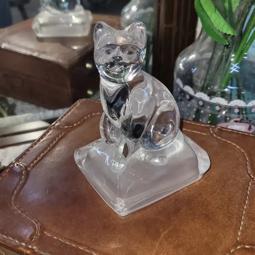 [BUNJANG] Crystal Cat Figurine / 고양이 크리스탈 장식품