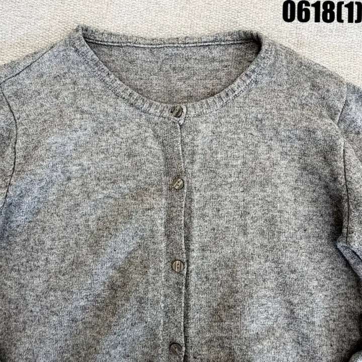 [BUNJANG] Round Neck Cardigan Grey S / 라운드넥 가디건 그레이 S