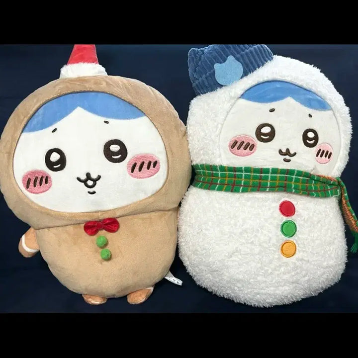 [BUNJANG] Chiikawa Hachiware Ginger Man + Snowman Plush Mascot Bundle Set / 일괄) 치이카와 하치와레 진저맨+눈사람 누이 마스코트