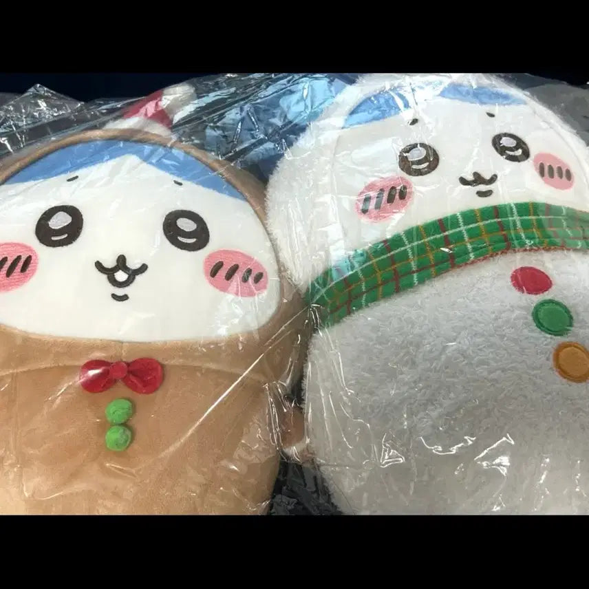 [BUNJANG] Chiikawa Hachiware Ginger Man + Snowman Plush Mascot Bundle Set / 일괄) 치이카와 하치와레 진저맨+눈사람 누이 마스코트