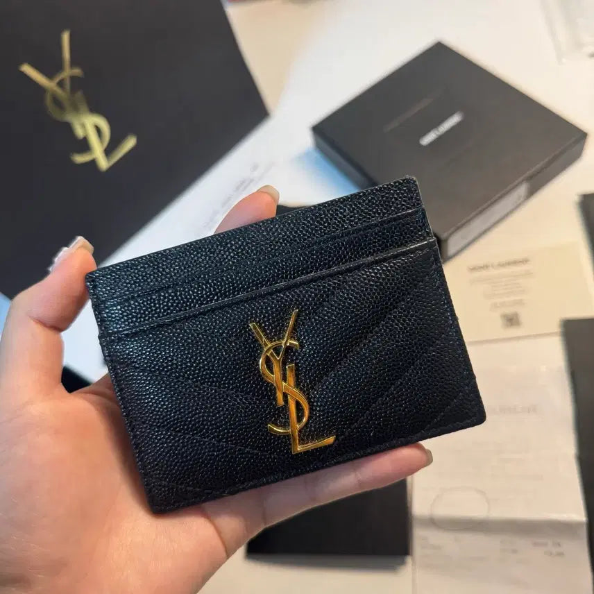 [BUNJANG] Saint Laurent Card Holder Gold Hardware / [S급/ 정품] 입생로랑 카드 지갑 금장