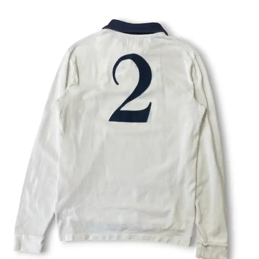 [BUNJANG] Polo Ralph Lauren Gold Big Pony White Rugby Shirt M / 폴로랄프로렌 금장 빅포니 화이트 럭비셔츠 M