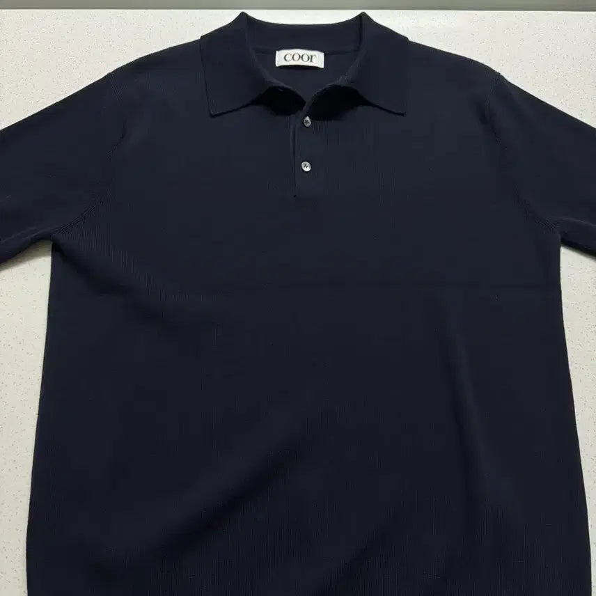 [BUNJANG] Coour Compact Sandy Polo Knit Dark Navy / (M, 100) 쿠어 컴팩트 샌디 폴로 니트 다크네이비