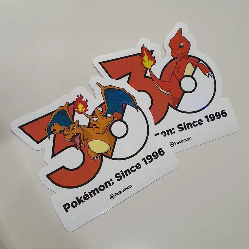[BUNJANG] Pokemon 30th Anniversary Logo Sticker Bundle Set (Charizard) / 포켓몬 30주년 로고 스티커 리자드 리자몽 일괄