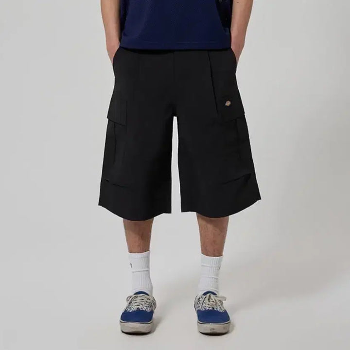 [BUNJANG] Dickies Light Nylon Cargo Bermuda Pants Black / 디키즈 라이트 나일론 카고 버뮤다 팬츠 Black