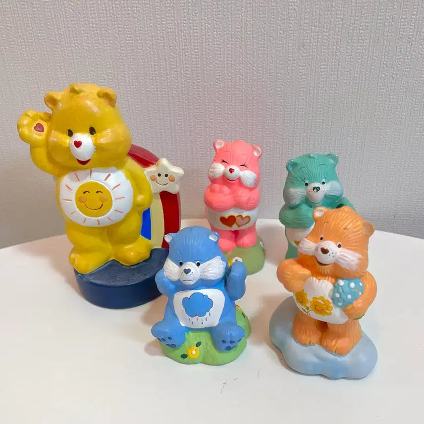[BUNJANG] Care Bears Ceramic Figurines Set of 5 / 빈티지 케어베어 세라믹 피규어 5개 세트 일괄