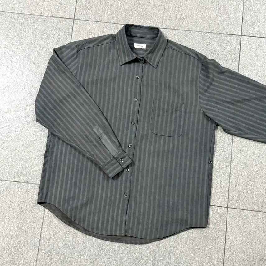 [BUNJANG] Anniz Monte Stripe Shirt Charcoal / [앤니즈] 몬테 스트라이프 셔츠