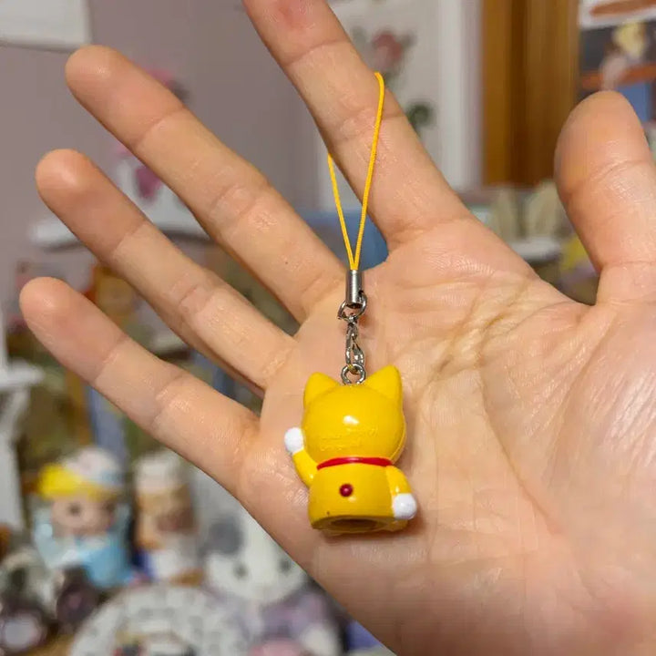 [BUNJANG] Vintage Yellow Doraemon Keychain Strap / 고전 노란 도라에몽 키링 스트랩