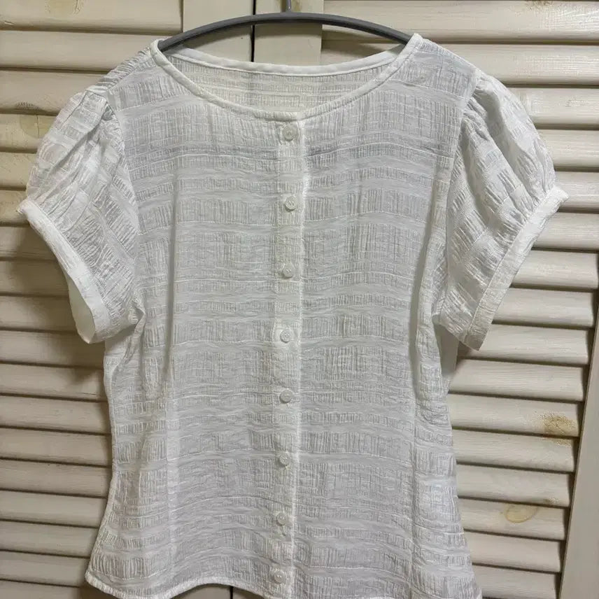 [BUNJANG] Yuje Rinkle Blouse White / 유제 링클 블라우스 화이트 S