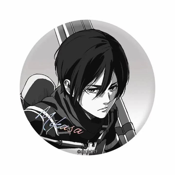 [BUNJANG] Attack on Titan Final Season Mikasa Ackerman Monochrome Can Badge / 진격의 거인 파이널 시즌 흑백 미카사 캔뱃지