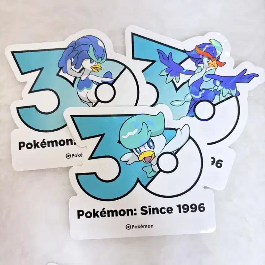 [BUNJANG] Pokemon 30th Anniversary Logo Sticker Bundle Set / [일괄]포켓몬 30주년 로고 스티커 꾸왁스+아꾸왁+웨이니발