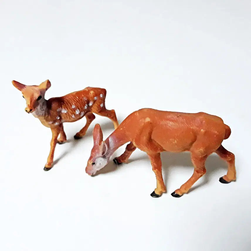 [BUNJANG] Bambi Deer Mini Figurines Set (2 pcs) / [2개일괄] 밤비 사슴 미니 피규어 세트