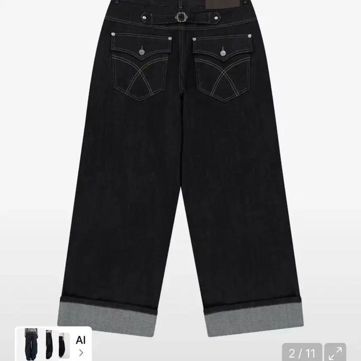 [BUNJANG] Arkam Cinch Back Denim Pants (Black) / 아캄 Cinch Back Denim Pants (Black)