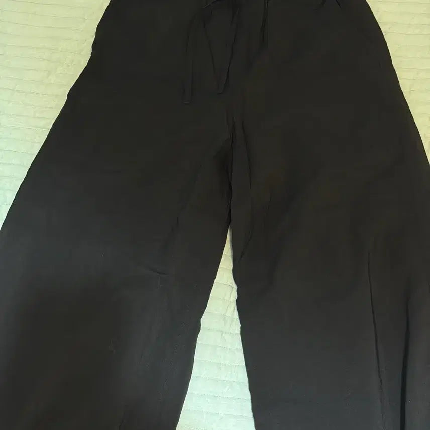 [BUNJANG] Facade Pattern Summer Wide Banding Pants Black S / [바로배송/실착1회] 파사드패턴 썸머 와이드 밴딩 팬츠 블랙 S