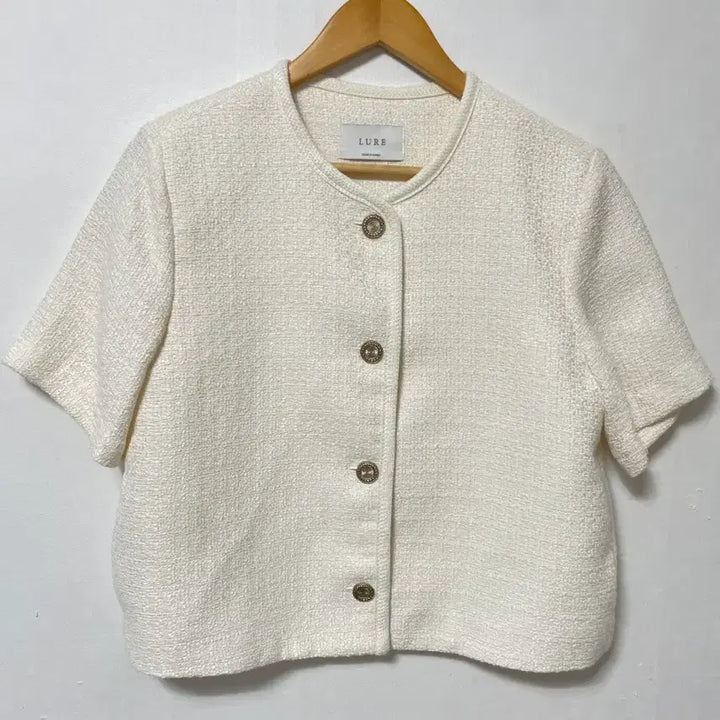 [BUNJANG] LURE Round Neck Short Sleeve Tweed Jacket / 55-66 LURE 라운드넥 반팔 트위드자켓 정품