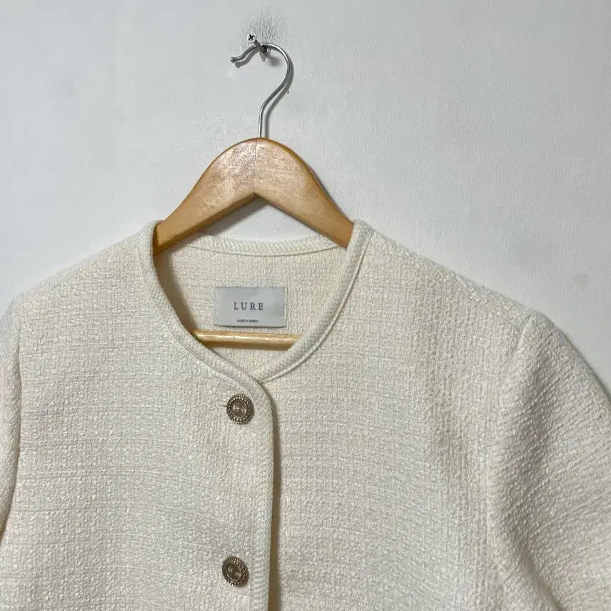 [BUNJANG] LURE Round Neck Short Sleeve Tweed Jacket / 55-66 LURE 라운드넥 반팔 트위드자켓 정품