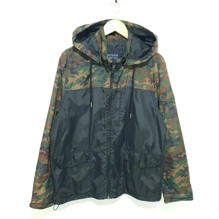 [BUNJANG] Design United Military Camo Colorblock Windbreaker Jacket (Size 105) / 디자인 유나이티드 밀리터리 카모 배색 바람막이 자켓 105_M2590
