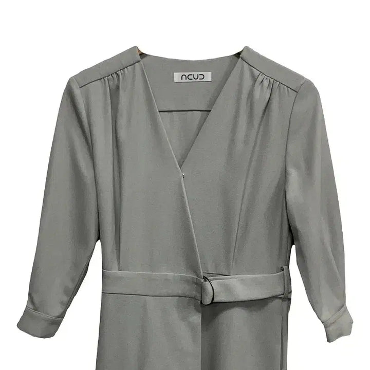 [BUNJANG] Acuude Belted V-Neck Wrap Style Long Dress / 여S/아쿠드 벨티드 브이넥 랩 스타일 롱 원피스