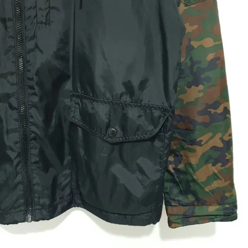 [BUNJANG] Design United Military Camo Colorblock Windbreaker Jacket / 디자인 유나이티드 밀리터리 카모 배색 바람막이 자켓 105_M2590
