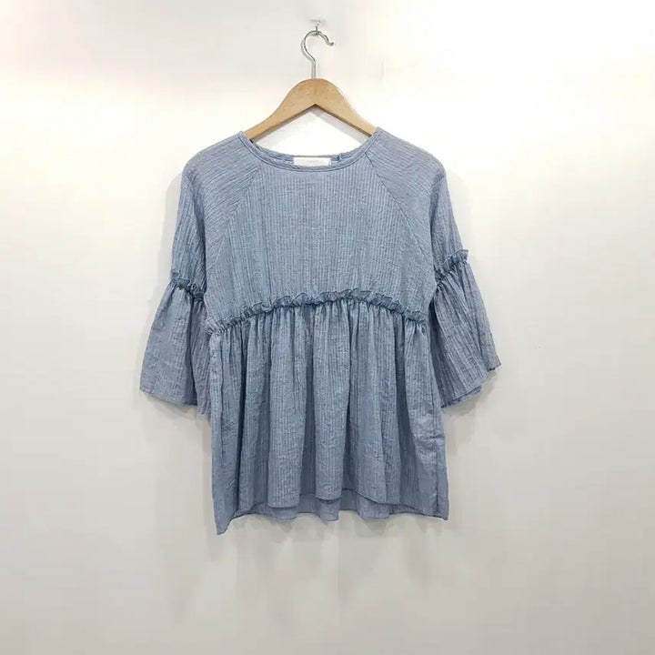 [BUNJANG] Vintage Frill Mori Girl Loose Fit 3/4 Sleeve Blouse / 빈티지 프릴 모리걸 하구미룩 루즈핏 7부 블라우스 여F R358