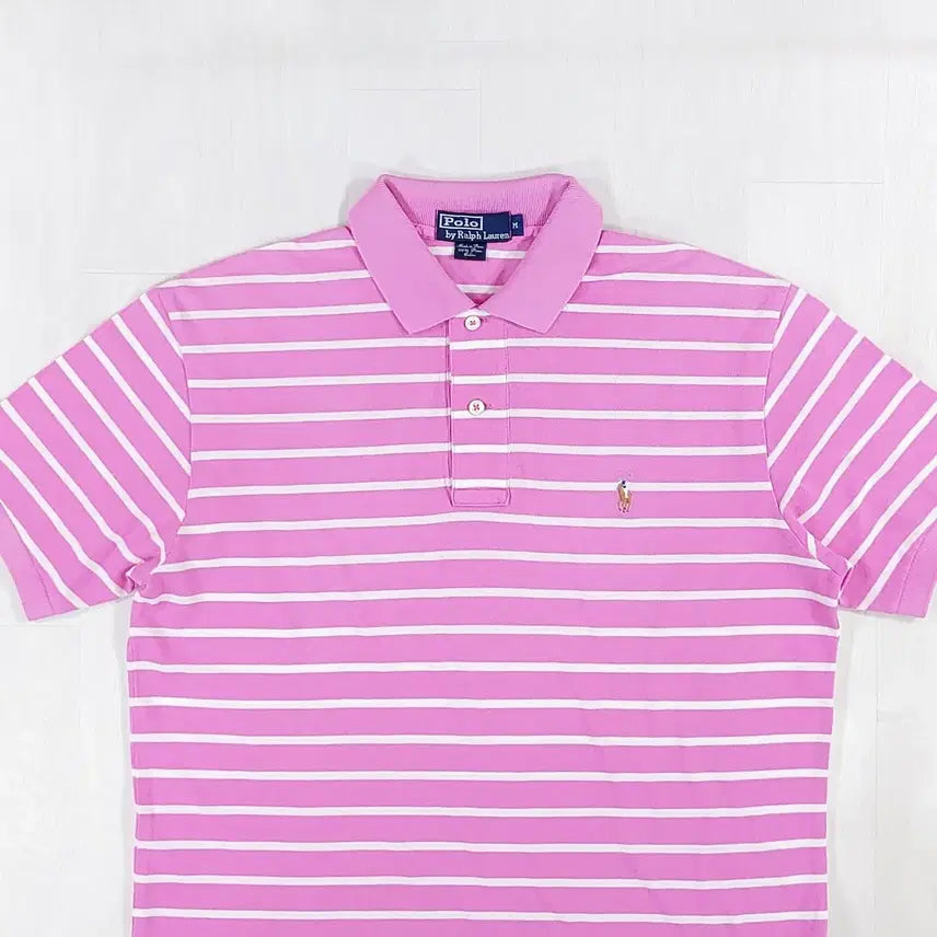 [BUNJANG] Polo Ralph Lauren Striped Pima Cotton Short Sleeve Polo Shirt M / 폴로 랄프로렌 스트라이프 피마코튼 반팔 카라티 M