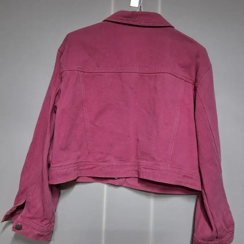 [BUNJANG] Denim Crop Jacket Pink (L) / 핑크색 데님 크롭 자켓(L)