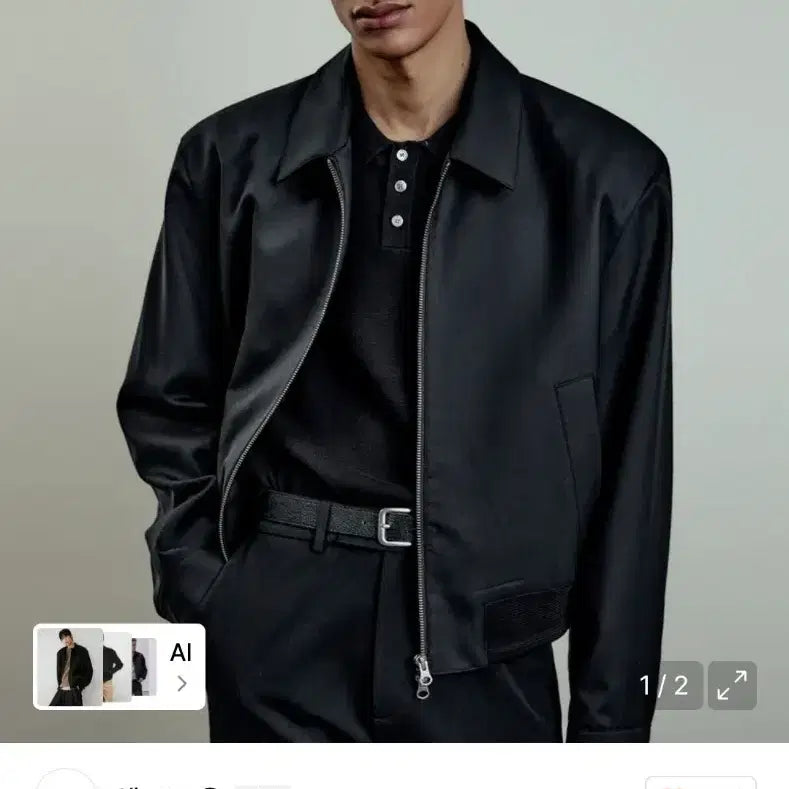 [BUNJANG] LMOOD Serenity Wool Blouson Jacket Black / LMOOD 엘무드 세레니티 울 블루종 자켓 블랙 46