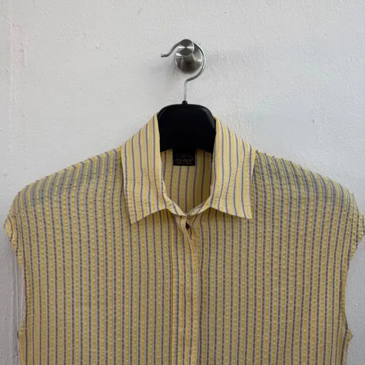 [BUNJANG] Louis Vuitton Stripe Silk Sleeveless Top / 루이비통 스트라이프 실크 슬리브리스