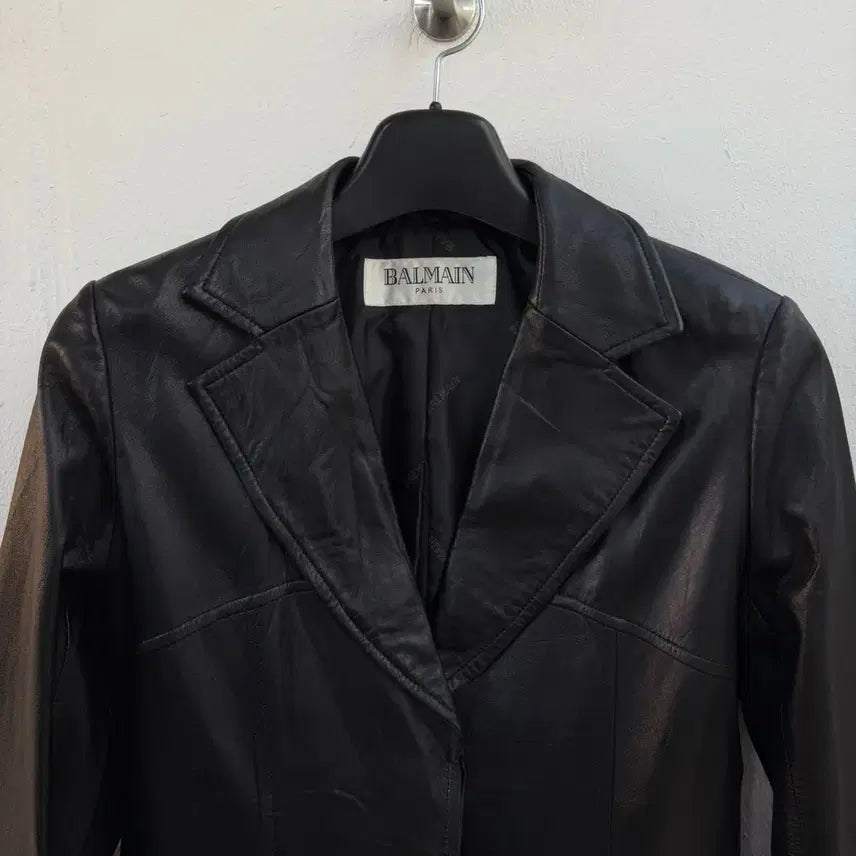 [BUNJANG] Balmain Lambskin Leather Coat / 발망 램스킨 레더 코트