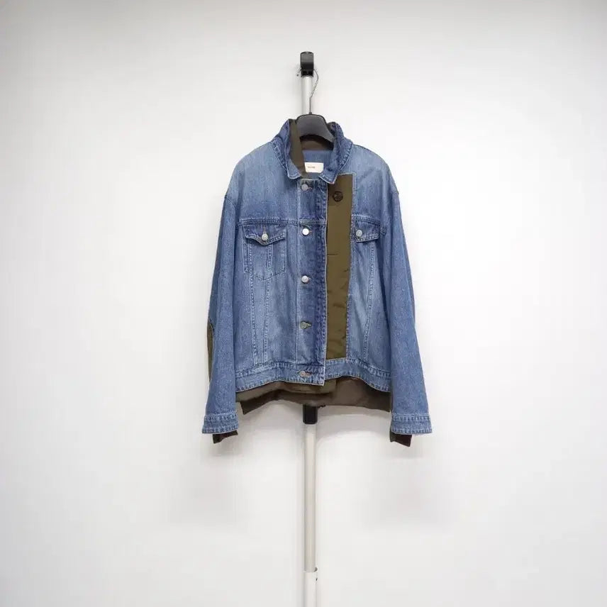 [BUNJANG] System Spring/Autumn Loose Fit Denim Jacket Khaki / 새 시스템 춘추동 루즈박시핏 데님 자켓 66.77