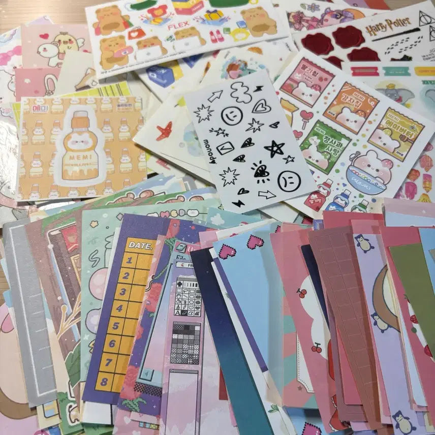 [BUNJANG] Stickers and Memo Pads Bundle Set / 스티커, 떡메모지 일괄