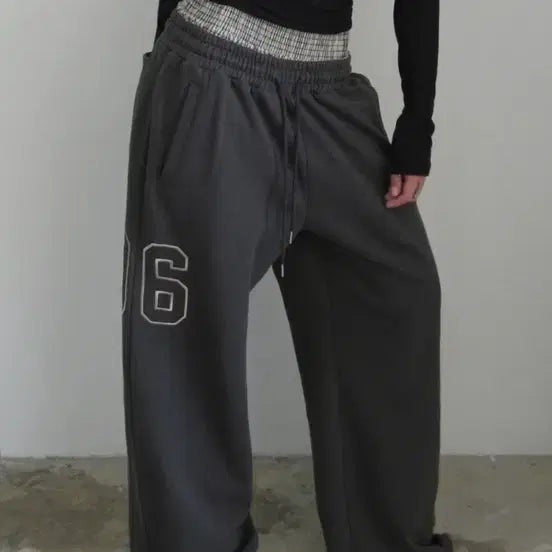 [BUNJANG] Rock Cake 96 Wide Jogger Pants Charcoal / 락케이크 96 와이드 조거 팬츠 차콜
