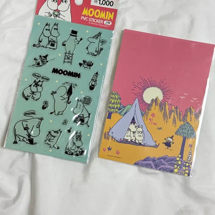 [BUNJANG] Moomin Sticker and Postcard Set / (새상품) 무민 스티커 엽서 세트