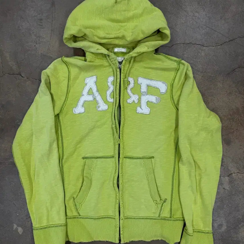[BUNJANG] American Eagle Lime Green Zip-Up Hoodie / 아메리칸이글 후드집업 라임색