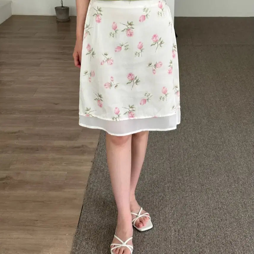 [BUNJANG] Flower Midi Skirt / 플라워 미디 스커트