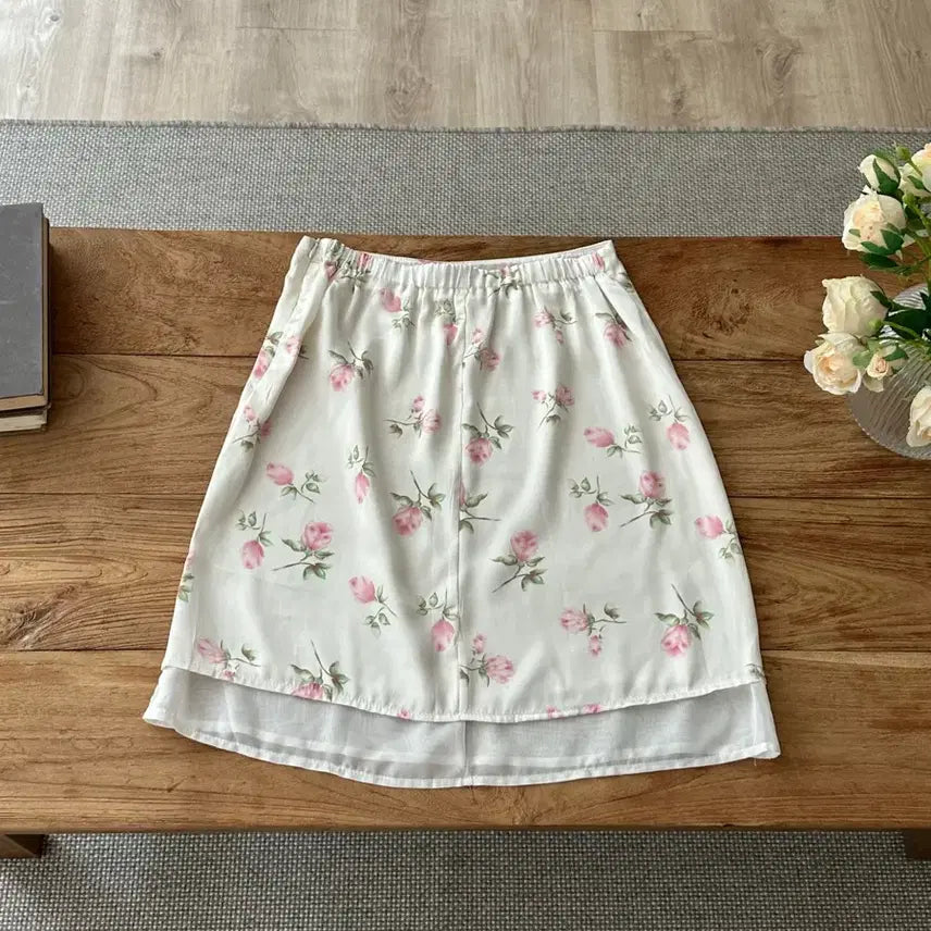 [BUNJANG] Flower Midi Skirt / 플라워 미디 스커트