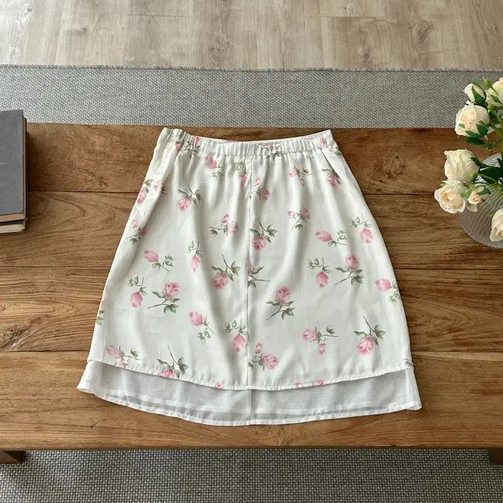 [BUNJANG] Flower Midi Skirt / 플라워 미디 스커트